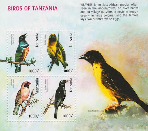 Birds of Tanzania - Weavers Stamp Set