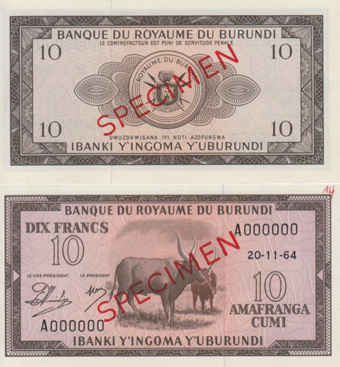 10 Francs  UNC Banknote