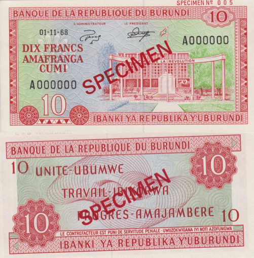 10 Francs UNC Banknote