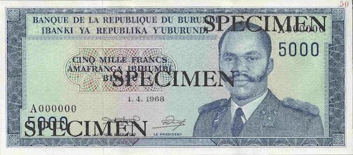 5000 Francs UNC Banknote