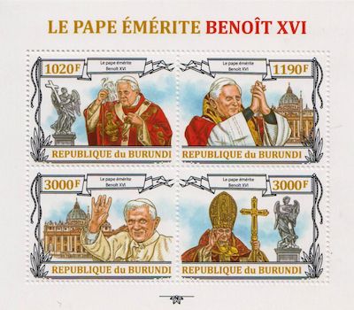 Pope Benedict XVI 4 Stamp Set