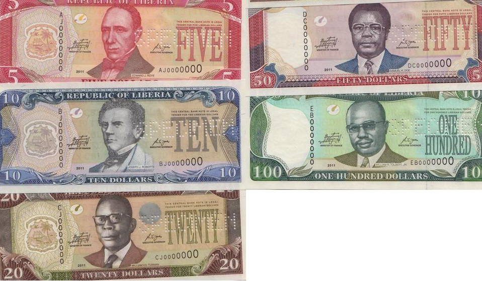 5, 10, 20, 50, 100 and 500 Dollars  UNC 5 Banknote Set