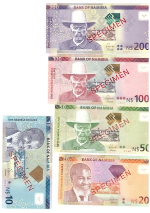 10, 20, 50, 100, 200 Dollar  UNC 5 Banknote Set