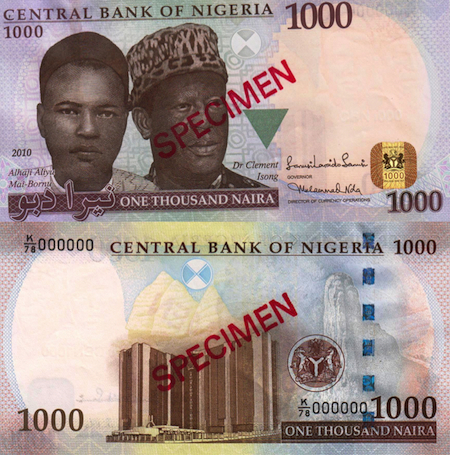 1,000 Naira  UNC Banknote