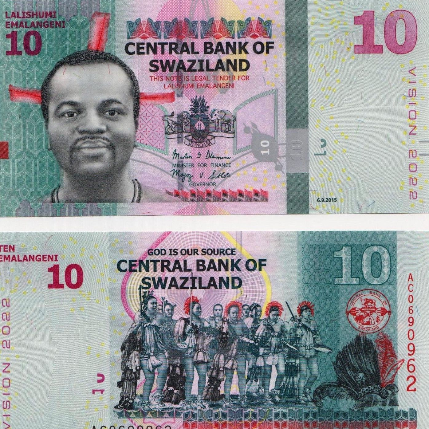 10 Emalangeni  UNC Banknote