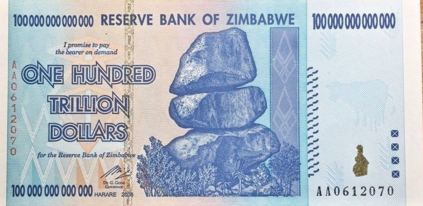 100000000000000 Dolllar UNC Banknote