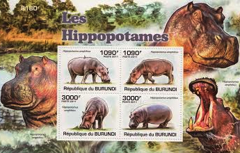 Hippopotamus Stamp Set