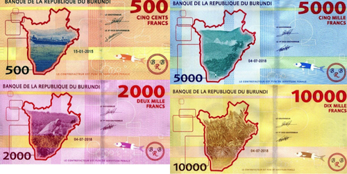 500, 2000, 5000, 10000 Francs UNC Banknote