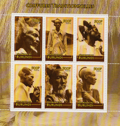 Traditional Haircuts of Burundi Stamp Set