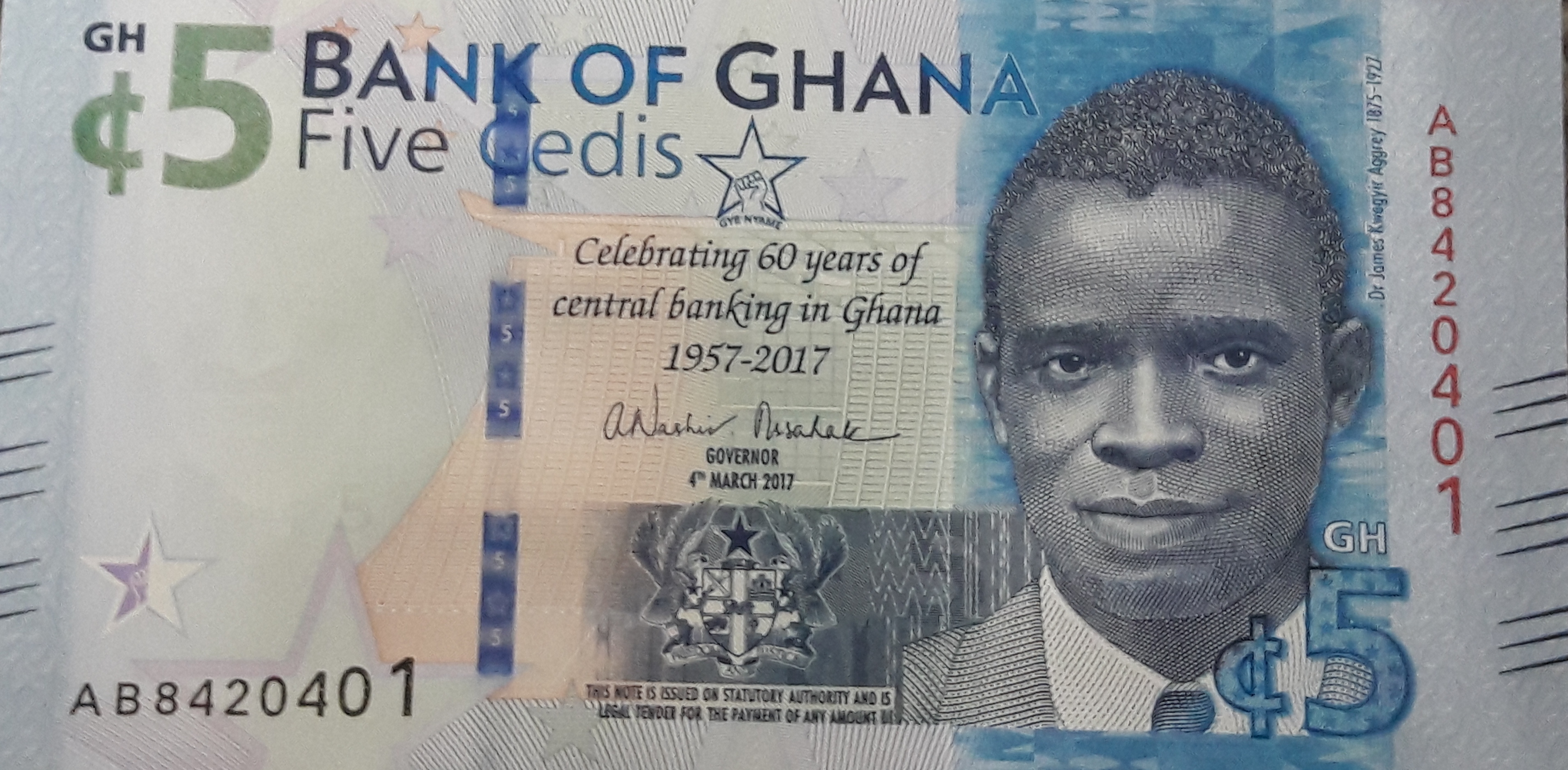 5 cedis Cedis  UNC 6 Banknote Set