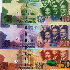 1, 2, 5, 10, 20, and 50 Cedis  UNC 6 Banknote Set