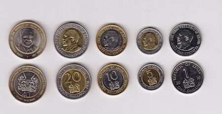 1, 5, 10 and 40 Shilling UNC 5 Banknote Set