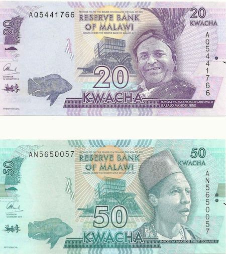 20, 50 Kwacha UNC 2 Banknote Set