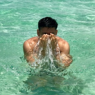 Murtaza in the water beach