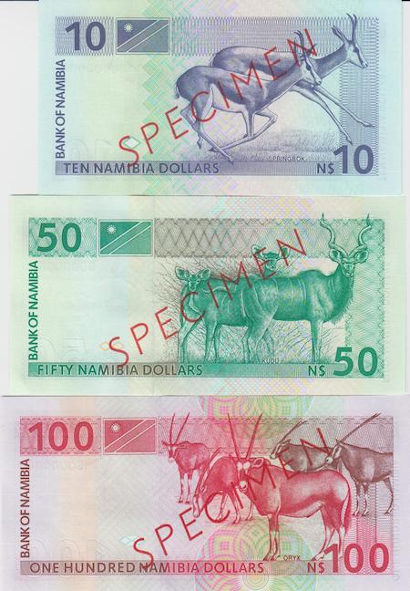 10, 50, 100 Dollar UNC 3 Banknote Set