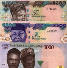 20, 50, 100, 200, 500, 1000 Naira  UNC 6 Banknote Set