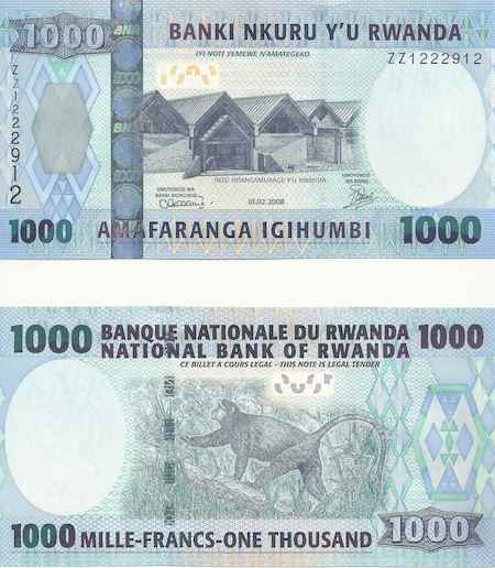1,000 Francs UNC Banknote