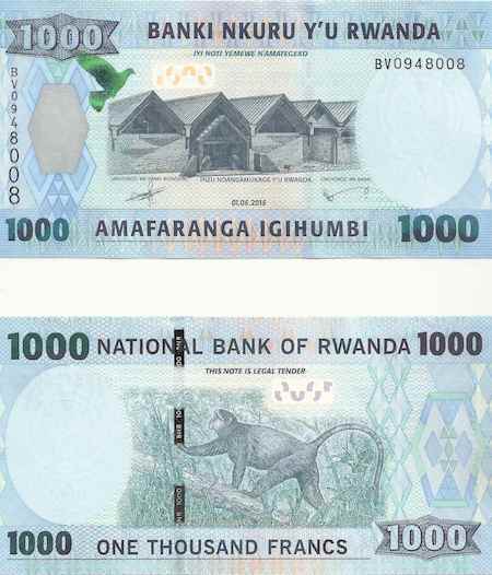 1,000 Francs UNC Banknote