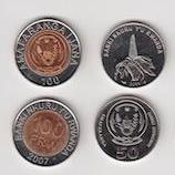 RWANDA 5 10 20 50 100 FRANCS 2007-2011 UNC COIN SET OF 5 
