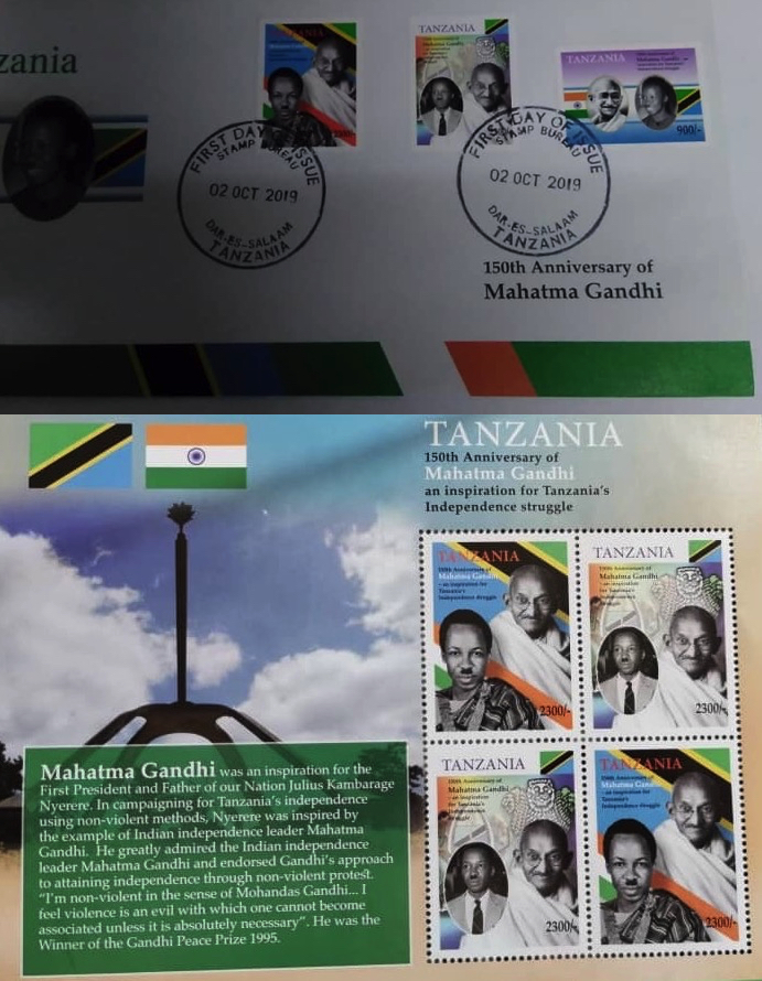 Ghandi 150 Anniversary Stamp Sets (2) and First Day of Issue